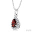 Pear Shape Gemstone & Halo Diamond Pendant