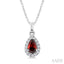 Pear Shape Gemstone & Halo Diamond Pendant