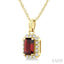 Emerald Shape Gemstone & Halo Diamond Pendant