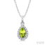 Pear Shape Gemstone & Halo Diamond Pendant