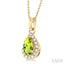 Pear Shape Gemstone & Halo Diamond Pendant