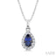Pear Shape Gemstone & Halo Diamond Pendant