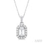Emerald Shape Gemstone & Halo Diamond Pendant