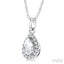 Pear Shape Gemstone & Halo Diamond Pendant