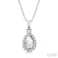 Pear Shape Gemstone & Halo Diamond Pendant