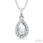 Pear Shape Gemstone & Halo Diamond Pendant