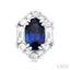 Oval Shape Gemstone & Halo Diamond Earrings