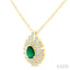 Pear Shape Gemstone & Diamond Pendant