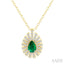 Pear Shape Gemstone & Diamond Pendant