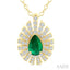 Pear Shape Gemstone & Diamond Pendant