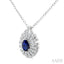 Pear Shape Gemstone & Diamond Pendant