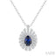Pear Shape Gemstone & Diamond Pendant