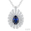 Pear Shape Gemstone & Diamond Pendant