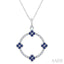 Clover Circle Gemstone & Diamond Pendant