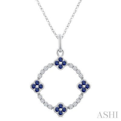 Clover Circle Gemstone & Diamond Pendant