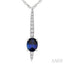 Oval Shape Gemstone & Diamond Pendant