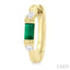Emerald Shape Gemstone & Diamond Hoop Earrings
