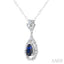 Pear Shape Gemstone & Diamond Fashion Pendant