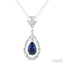 Pear Shape Gemstone & Diamond Fashion Pendant