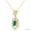 Emerald Shape Gemstone & Diamond Fashion Pendant