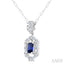 Emerald Shape Gemstone & Diamond Fashion Pendant