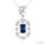 Emerald Shape Gemstone & Diamond Fashion Pendant