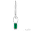 Emerald Shape Bezel Set Gemstone Huggie Fashion Earrings