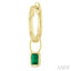 Emerald Shape Bezel Set Gemstone Huggie Fashion Earrings