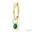 Oval Shape Bezel Set Gemstone Huggie Fashion Earrings