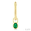 Oval Shape Bezel Set Gemstone Huggie Fashion Earrings
