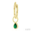 Pear Shape Bezel Set Gemstone Huggie Fashion Earrings