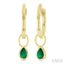 Pear Shape Bezel Set Gemstone Huggie Fashion Earrings