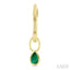 Pear Shape Bezel Set Gemstone Huggie Fashion Earrings
