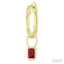 Emerald Shape Bezel Set Gemstone Huggie Fashion Earrings