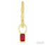 Emerald Shape Bezel Set Gemstone Huggie Fashion Earrings