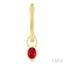 Oval Shape Bezel Set Gemstone Huggie Fashion Earrings
