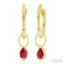 Pear Shape Bezel Set Gemstone Huggie Fashion Earrings