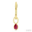 Pear Shape Bezel Set Gemstone Huggie Fashion Earrings