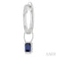 Emerald Shape Bezel Set Gemstone Huggie Fashion Earrings