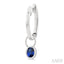 Oval Shape Bezel Set Gemstone Huggie Fashion Earrings