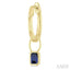 Emerald Shape Bezel Set Gemstone Huggie Fashion Earrings