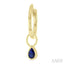 Pear Shape Bezel Set Gemstone Huggie Fashion Earrings