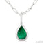 Pear Shape Bezel Set Paperclip Gemstone Fashion Pendant
