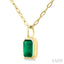 Emerald Shape Bezel Set Paperclip Gemstone Fashion Pendant