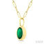 Oval Shape Bezel Set Paperclip Gemstone Fashion Pendant