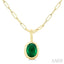 Oval Shape Bezel Set Paperclip Gemstone Fashion Pendant