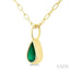 Pear Shape Bezel Set Paperclip Gemstone Fashion Pendant