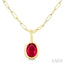 Oval Shape Bezel Set Paperclip Gemstone Fashion Pendant