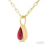 Pear Shape Bezel Set Paperclip Gemstone Fashion Pendant