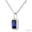 Emerald Shape Bezel Set Paperclip Gemstone Fashion Pendant